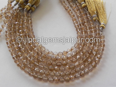 Coffee Quartz Faceted Round Shape Beads